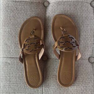 Tory Burch Brown Sandals with Medallion Design